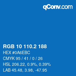 カラーコード: RGB 10 110.2 188 | qconv.com