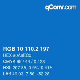 カラーコード: RGB 10 110.2 197 | qconv.com