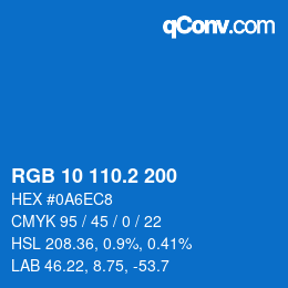 カラーコード: RGB 10 110.2 200 | qconv.com
