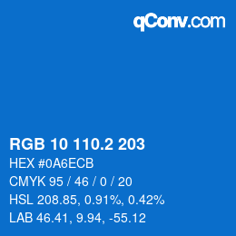 Color code: RGB 10 110.2 203 | qconv.com