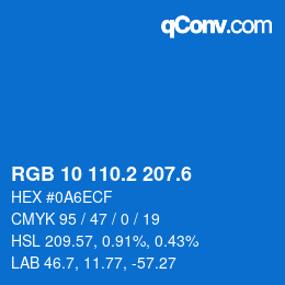 カラーコード: RGB 10 110.2 207.6 | qconv.com