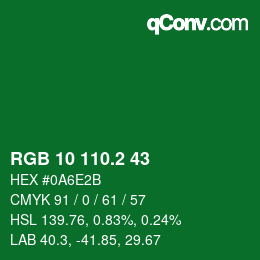 カラーコード: RGB 10 110.2 43 | qconv.com
