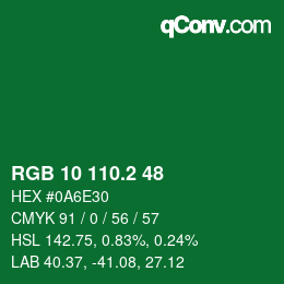 カラーコード: RGB 10 110.2 48 | qconv.com
