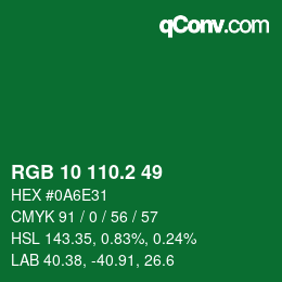 カラーコード: RGB 10 110.2 49 | qconv.com