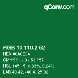 カラーコード: RGB 10 110.2 52 | qconv.com