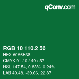 カラーコード: RGB 10 110.2 56 | qconv.com