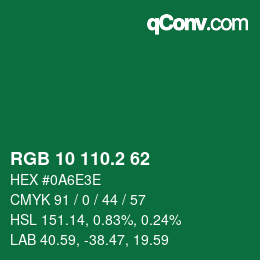 カラーコード: RGB 10 110.2 62 | qconv.com