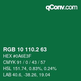 カラーコード: RGB 10 110.2 63 | qconv.com