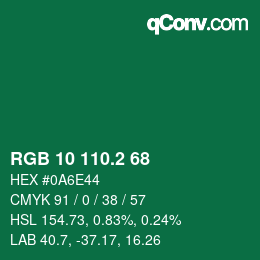 カラーコード: RGB 10 110.2 68 | qconv.com