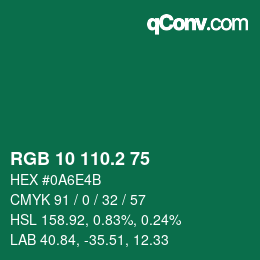 カラーコード: RGB 10 110.2 75 | qconv.com