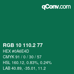 カラーコード: RGB 10 110.2 77 | qconv.com