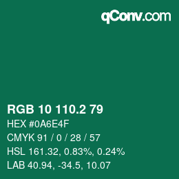 カラーコード: RGB 10 110.2 79 | qconv.com