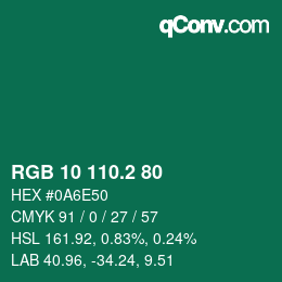 カラーコード: RGB 10 110.2 80 | qconv.com