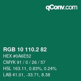 カラーコード: RGB 10 110.2 82 | qconv.com