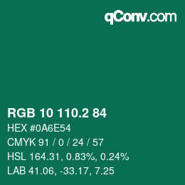 カラーコード: RGB 10 110.2 84 | qconv.com