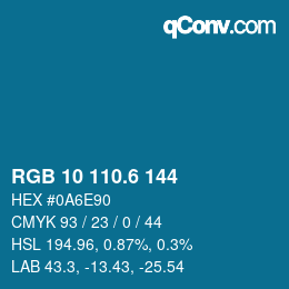 カラーコード: RGB 10 110.6 144 | qconv.com