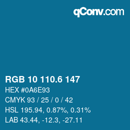 カラーコード: RGB 10 110.6 147 | qconv.com