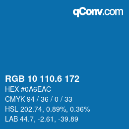 カラーコード: RGB 10 110.6 172 | qconv.com