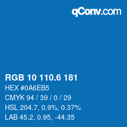 カラーコード: RGB 10 110.6 181 | qconv.com