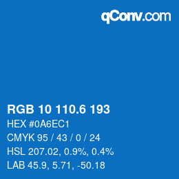カラーコード: RGB 10 110.6 193 | qconv.com
