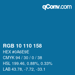 Color code: RGB 10 110 158 | qconv.com