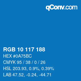 カラーコード: RGB 10 117 188 | qconv.com