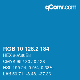 カラーコード: RGB 10 128.2 184 | qconv.com