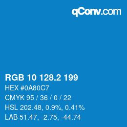 カラーコード: RGB 10 128.2 199 | qconv.com