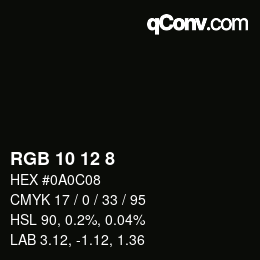 Farbcode: RGB 10 12 8 | qconv.com