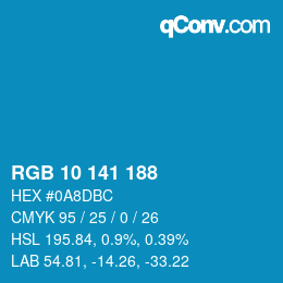 Color code: RGB 10 141 188 | qconv.com