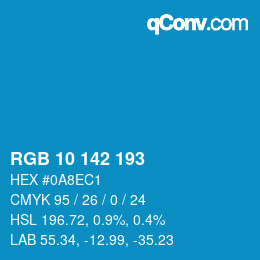 Color code: RGB 10 142 193 | qconv.com