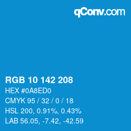 Color code: RGB 10 142 208 | qconv.com