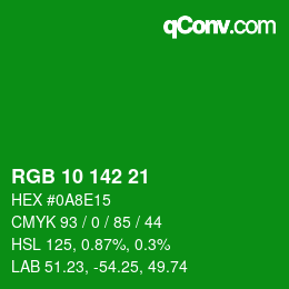 Color code: RGB 10 142 21 | qconv.com