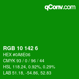 Color code: RGB 10 142 6 | qconv.com