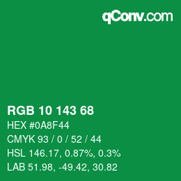 颜色代码: RGB 10 143 68 | qconv.com