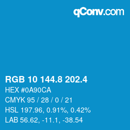 カラーコード: RGB 10 144.8 202.4 | qconv.com