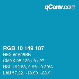 Color code: RGB 10 149 187 | qconv.com