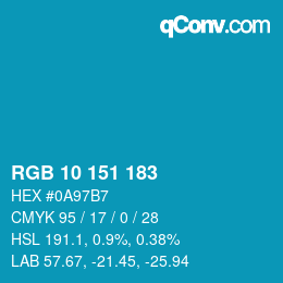 Color code: RGB 10 151 183 | qconv.com