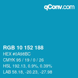 Color code: RGB 10 152 188 | qconv.com