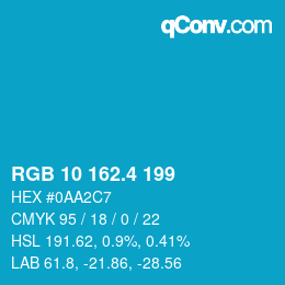 カラーコード: RGB 10 162.4 199 | qconv.com