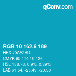 カラーコード: RGB 10 162.8 189 | qconv.com