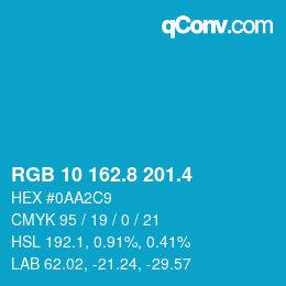 カラーコード: RGB 10 162.8 201.4 | qconv.com