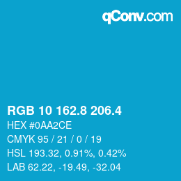 カラーコード: RGB 10 162.8 206.4 | qconv.com
