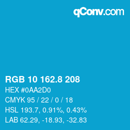 カラーコード: RGB 10 162.8 208 | qconv.com