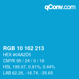 Color code: RGB 10 162 213 | qconv.com