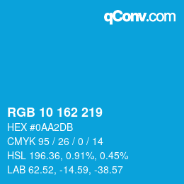 カラーコード: RGB 10 162 219 | qconv.com