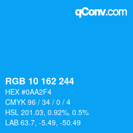 Color code: RGB 10 162 244 | qconv.com