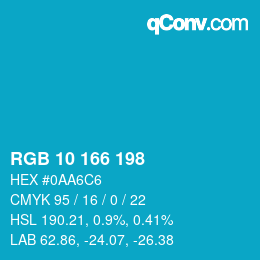 Color code: RGB 10 166 198 | qconv.com