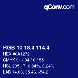 カラーコード: RGB 10 18.4 114.4 | qconv.com