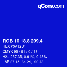 カラーコード: RGB 10 18.8 209.4 | qconv.com
